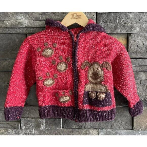 Ecuadorian Clothing Company Hand Made Wool Blend‎ Hooded  Full Zip Jacket 4T - Picture 1 of 4